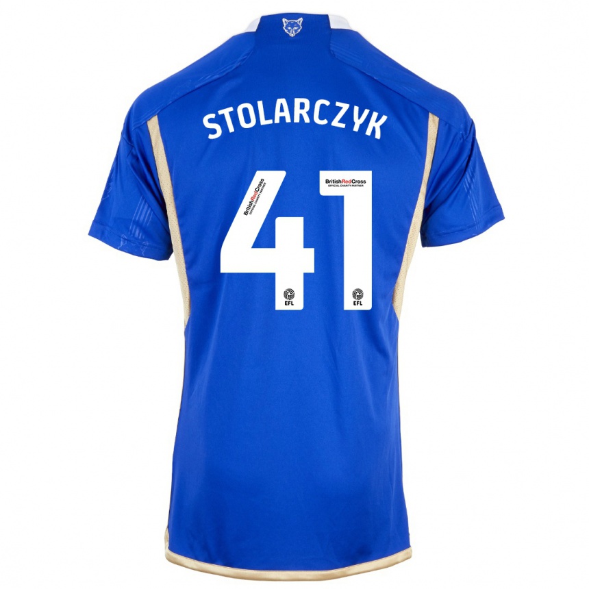 Men  Jakub Stolarczyk #41 Royal Blue Home Jersey 2023/24 T-Shirt