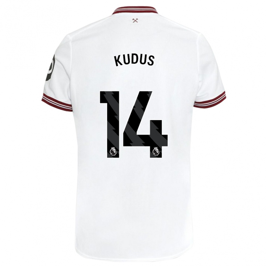 Men Football Mohammed Kudus #14 White Away Jersey 2023/24 T-Shirt