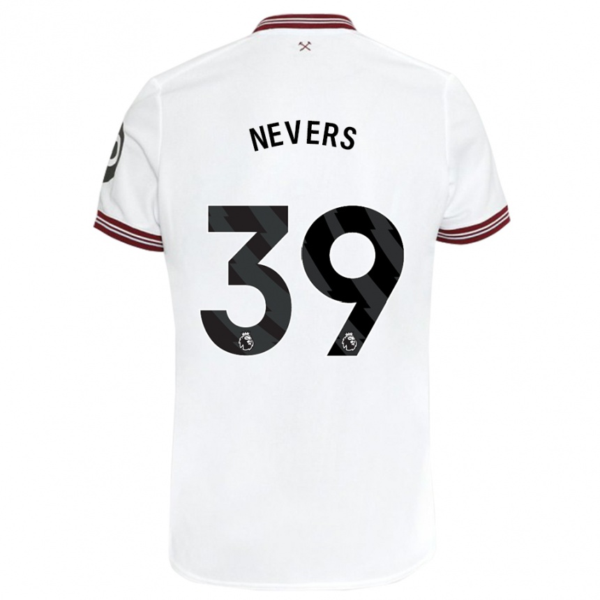 Men Football Thierry Nevers #39 White Away Jersey 2023/24 T-Shirt