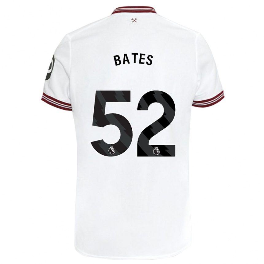 Men Football Billy Bates #52 White Away Jersey 2023/24 T-Shirt