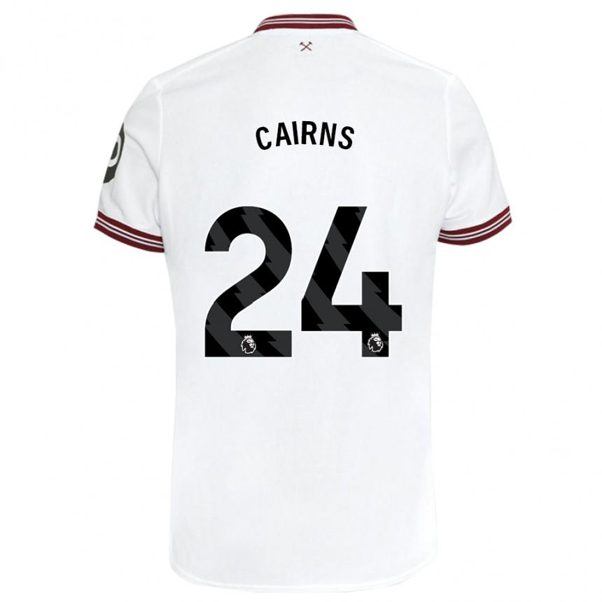 Men Football Brooke Cairns #24 White Away Jersey 2023/24 T-Shirt