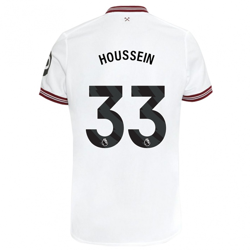 Men Football Halle Houssein #33 White Away Jersey 2023/24 T-Shirt