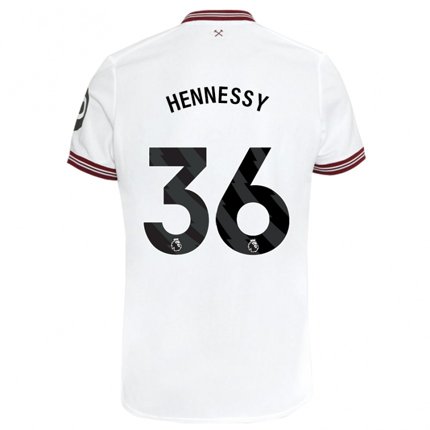 Men Football Alexandra Hennessy #36 White Away Jersey 2023/24 T-Shirt