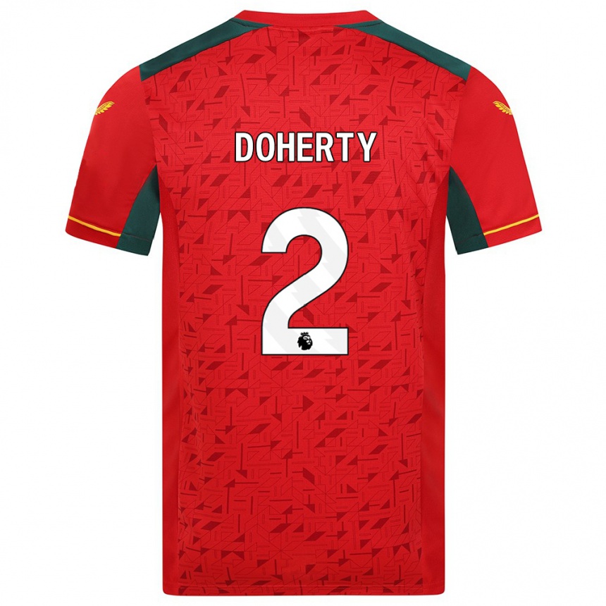 Men Football Matt Doherty #2 Red Away Jersey 2023/24 T-Shirt