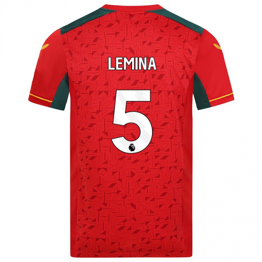 Men Football Mario Lemina #5 Red Away Jersey 2023/24 T-Shirt