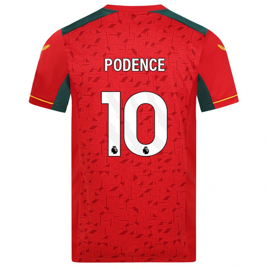 Men Football Daniel Podence #10 Red Away Jersey 2023/24 T-Shirt