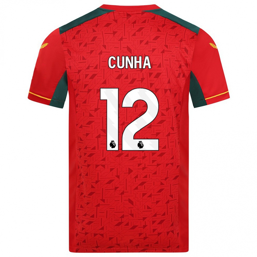 Men Football Matheus Cunha #12 Red Away Jersey 2023/24 T-Shirt