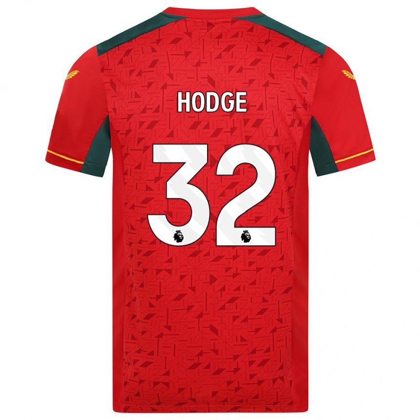 Men Football Joe Hodge #32 Red Away Jersey 2023/24 T-Shirt