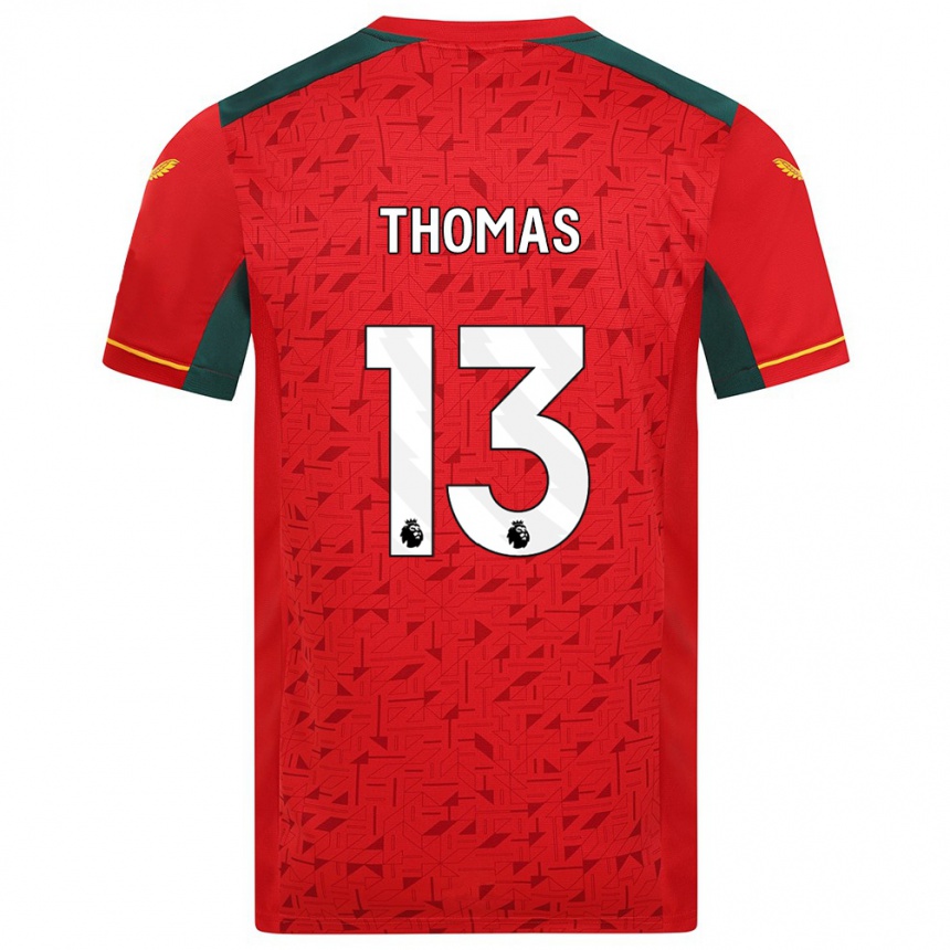 Men Football Bec Thomas #13 Red Away Jersey 2023/24 T-Shirt