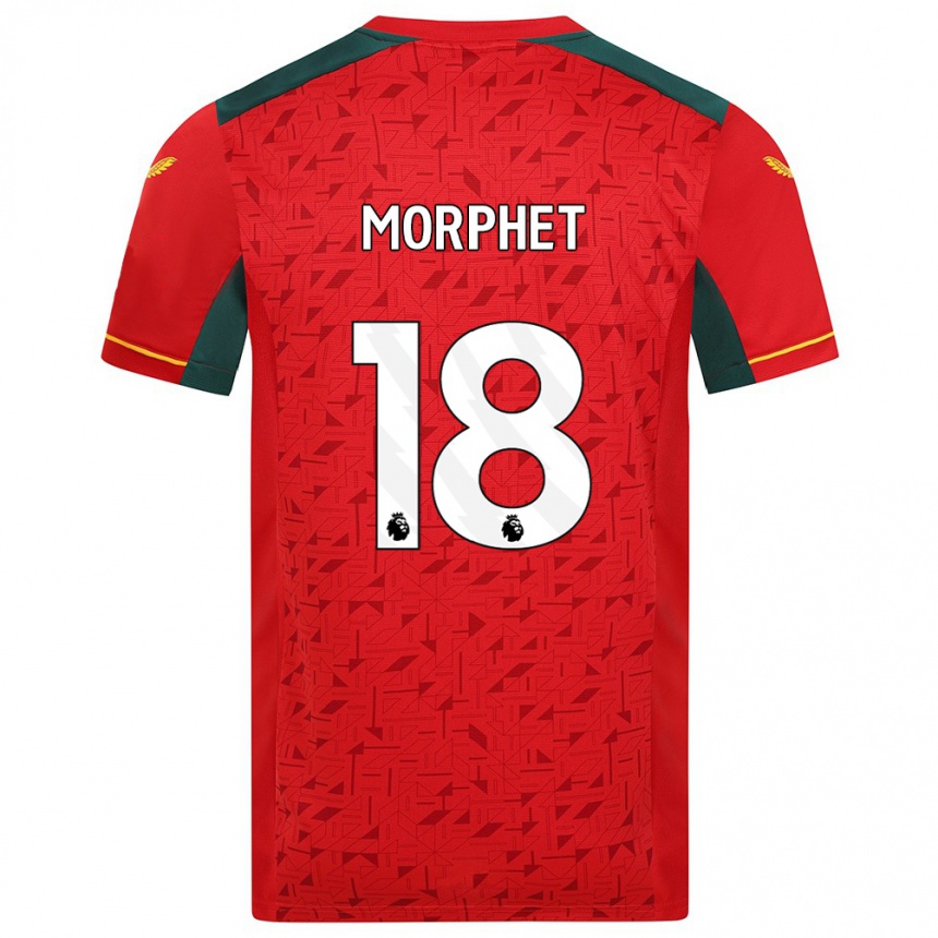 Men Football Anna Morphet #18 Red Away Jersey 2023/24 T-Shirt