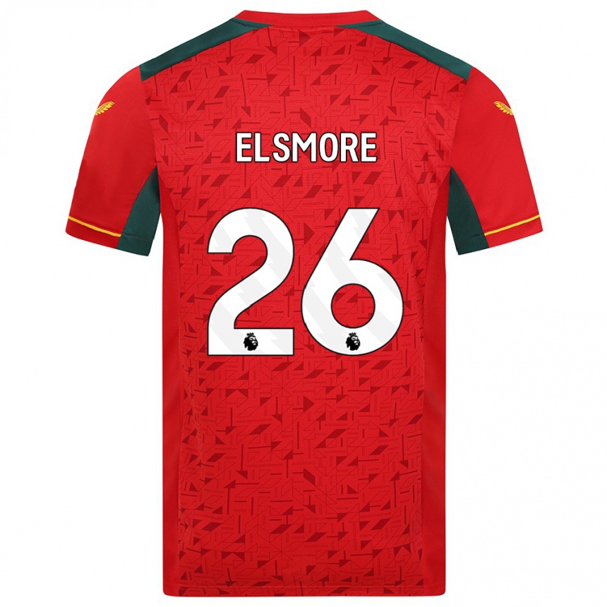 Men Football Ria Elsmore #26 Red Away Jersey 2023/24 T-Shirt