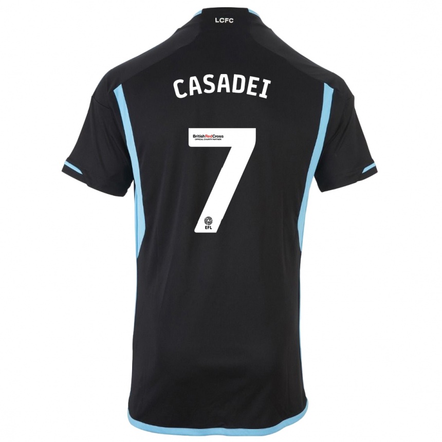 Men Football Cesare Casadei #7 Black Away Jersey 2023/24 T-Shirt