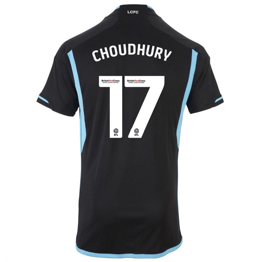 Men Football Hamza Choudhury #17 Black Away Jersey 2023/24 T-Shirt