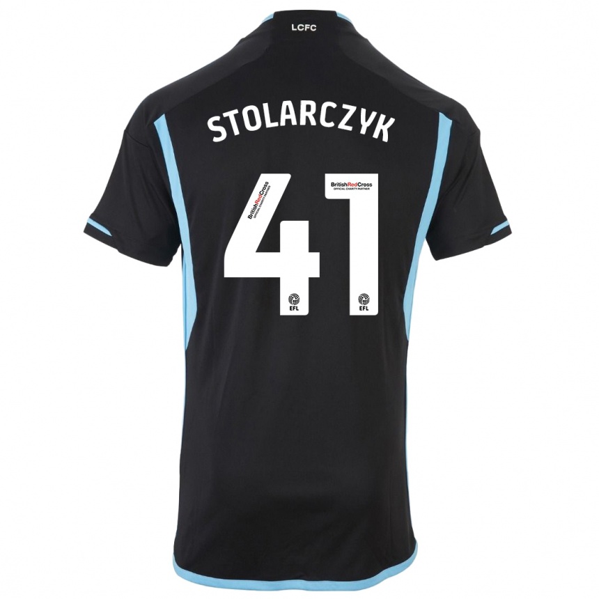 Men Football Jakub Stolarczyk #41 Black Away Jersey 2023/24 T-Shirt