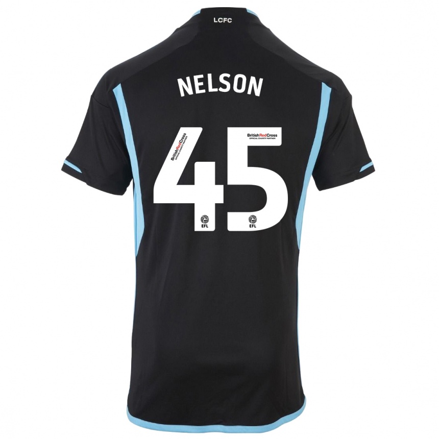 Men Football Ben Nelson #45 Black Away Jersey 2023/24 T-Shirt