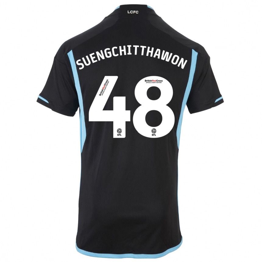 Men Football Thanawat Suengchitthawon #48 Black Away Jersey 2023/24 T-Shirt