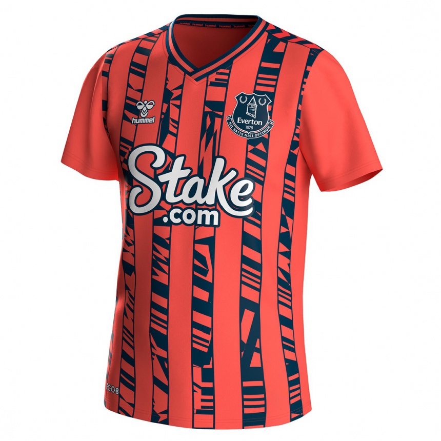 Men Football Your Name #0 Coral Away Jersey 2023/24 T-Shirt