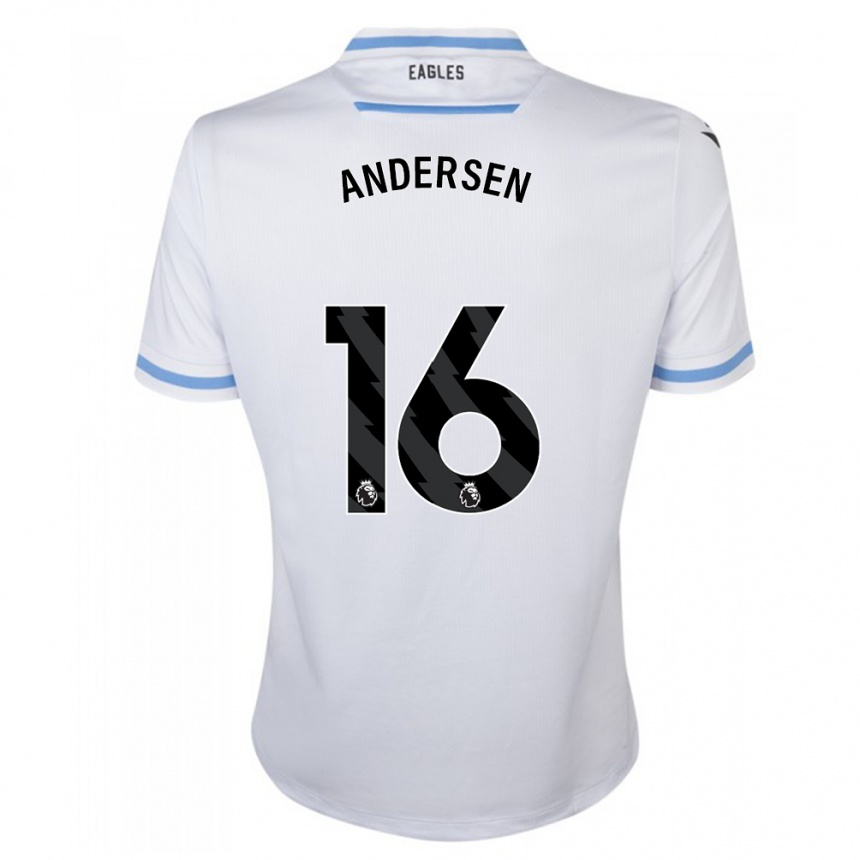 Men Football Joachim Andersen #16 White Away Jersey 2023/24 T-Shirt