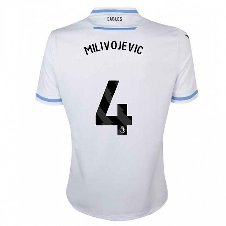 Men Football Luka Milivojevic #4 White Away Jersey 2023/24 T-Shirt