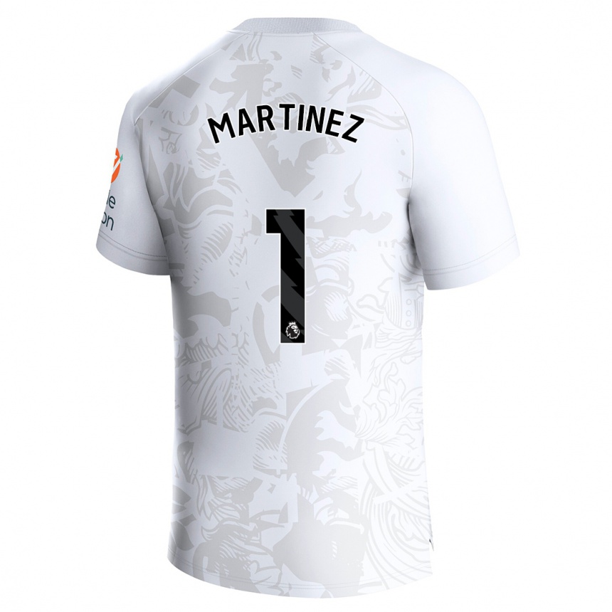 Men Football Emiliano Martínez #1 White Away Jersey 2023/24 T-Shirt