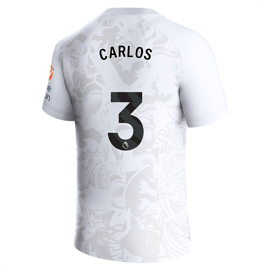 Men Football Diego Carlos #3 White Away Jersey 2023/24 T-Shirt