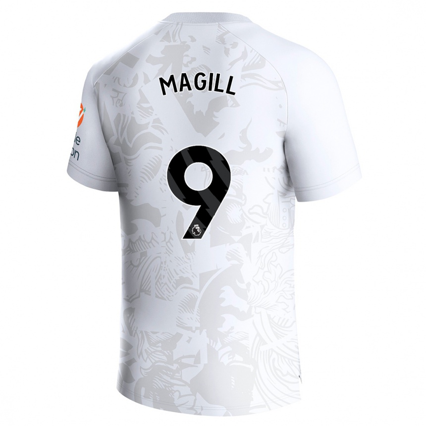 Men Football Simone Magill #9 White Away Jersey 2023/24 T-Shirt