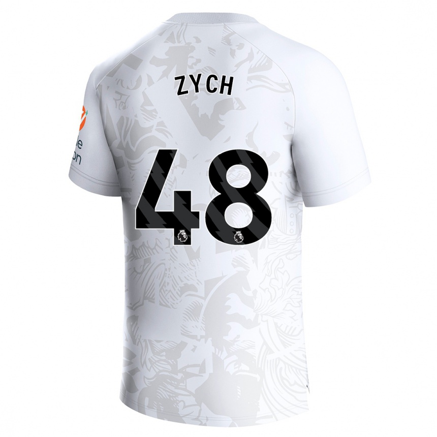 Men Football Oliwier Zych #48 White Away Jersey 2023/24 T-Shirt