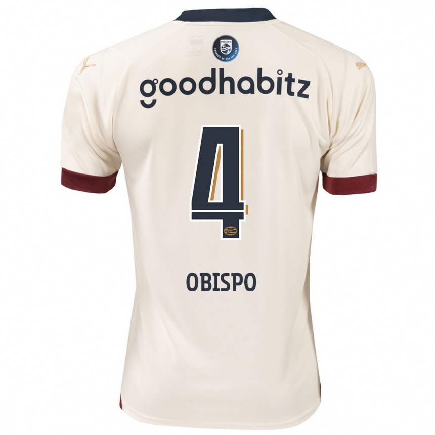 Men Football Armando Obispo #4 Off-White Away Jersey 2023/24 T-Shirt