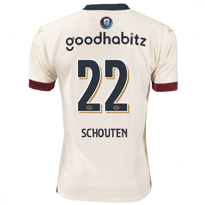 Men Football Jerdy Schouten #22 Off-White Away Jersey 2023/24 T-Shirt