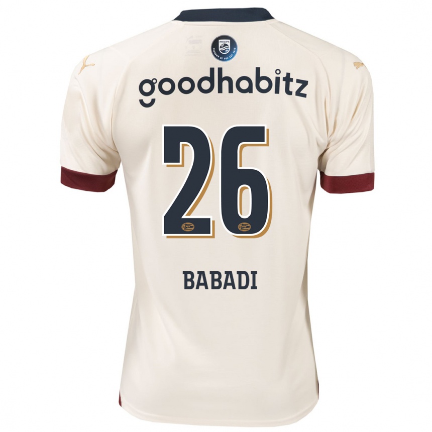 Men Football Isaac Babadi #26 Off-White Away Jersey 2023/24 T-Shirt