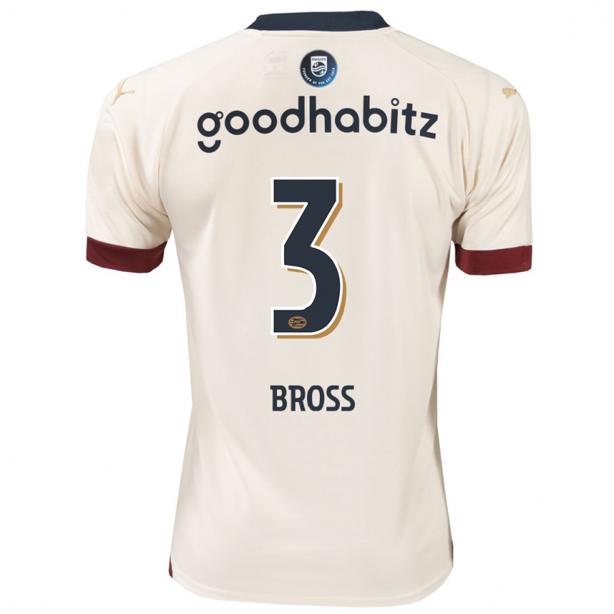 Men Football Melanie Bross #3 Off-White Away Jersey 2023/24 T-Shirt