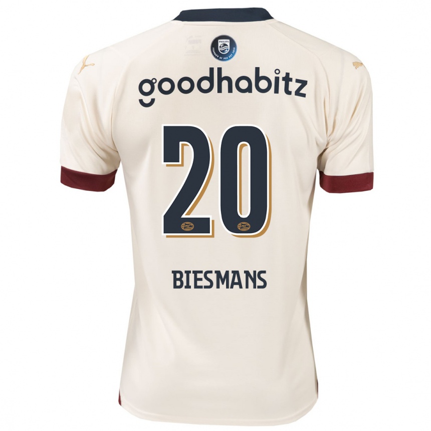 Men Football Julie Biesmans #20 Off-White Away Jersey 2023/24 T-Shirt