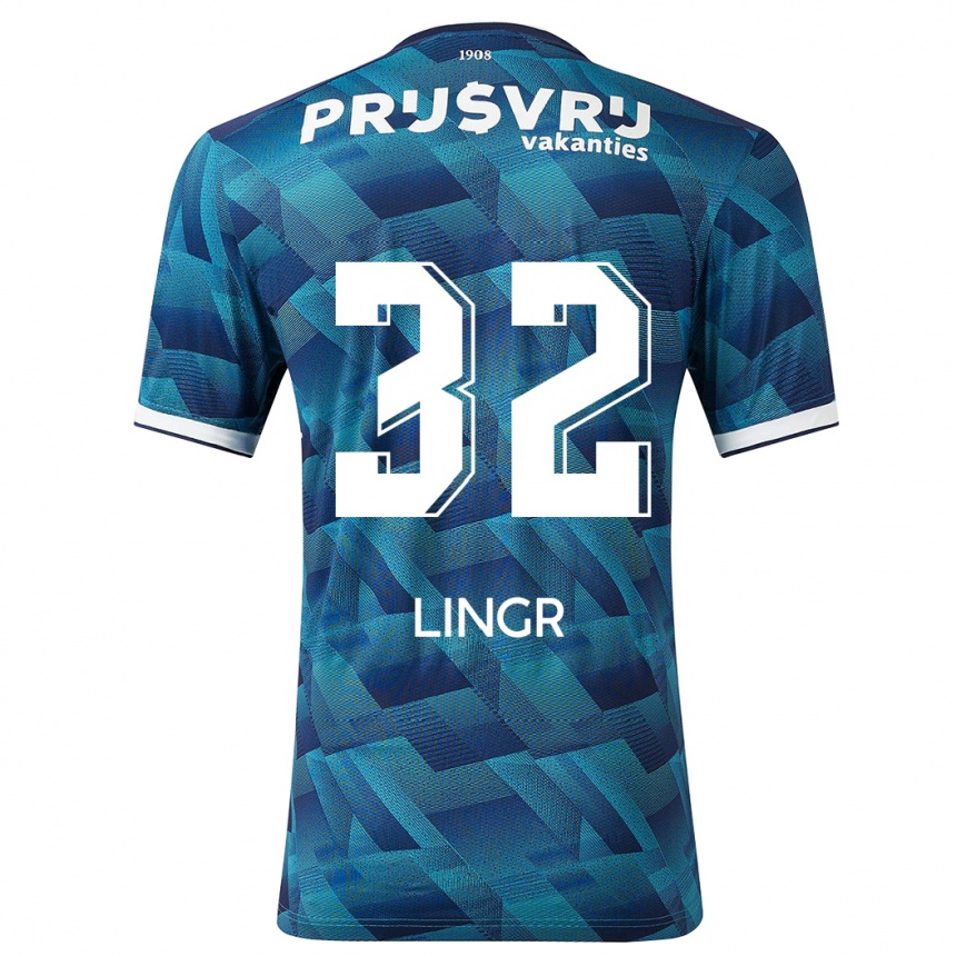 Men Football Ondrej Lingr #32 Blue Away Jersey 2023/24 T-Shirt