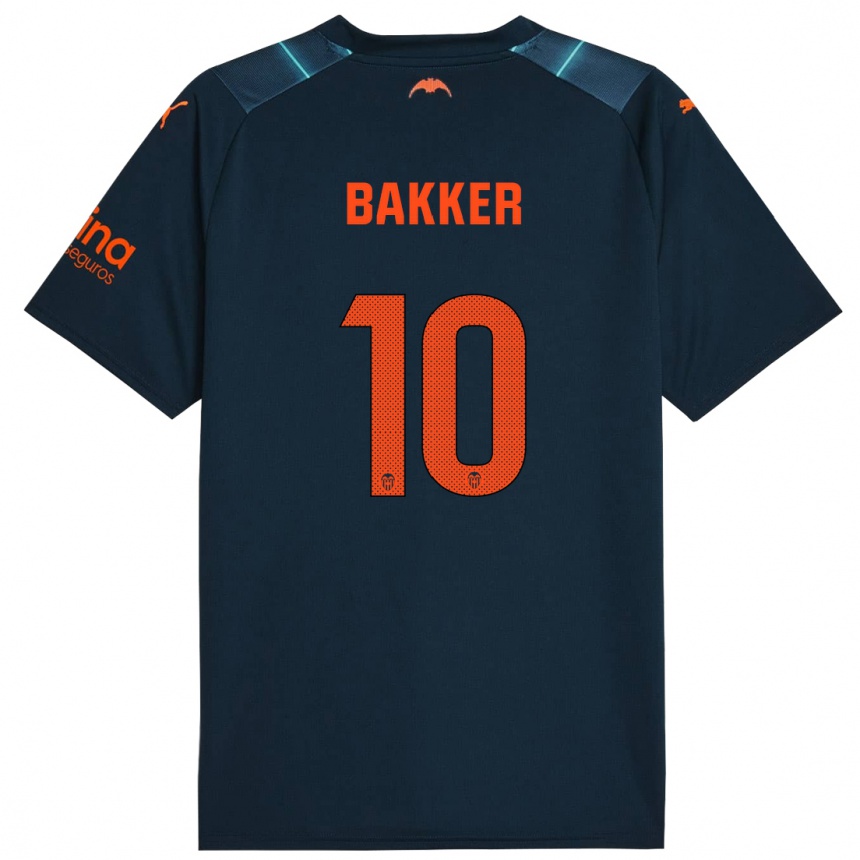 Men Football Linda Bakker #10 Marine Blue Away Jersey 2023/24 T-Shirt