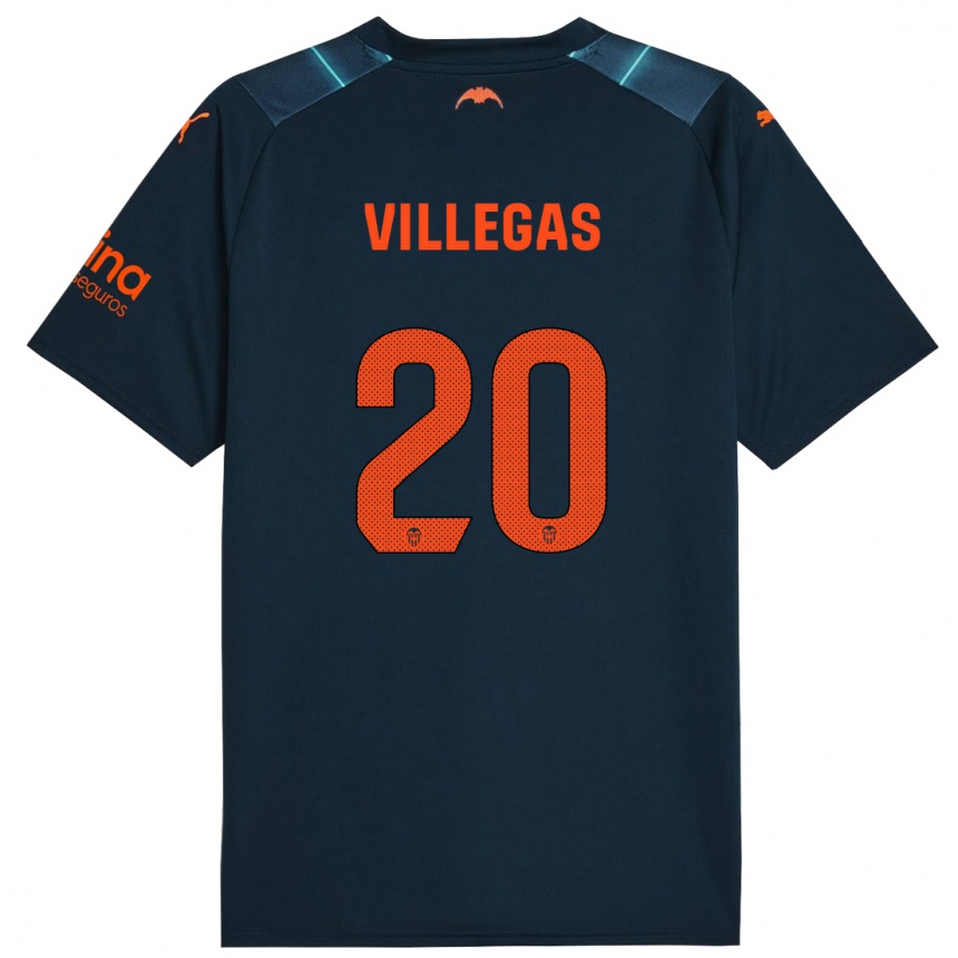 Men Football Noelia Villegas #20 Marine Blue Away Jersey 2023/24 T-Shirt