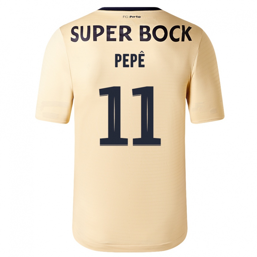 Men Football Pepê #11 Beige-Golden Away Jersey 2023/24 T-Shirt