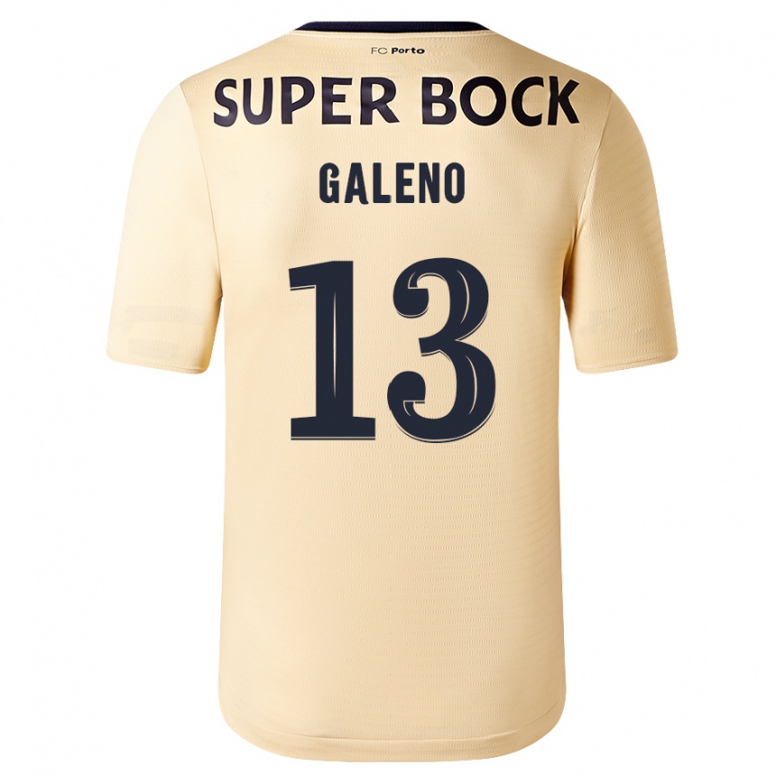 Men Football Galeno #13 Beige-Golden Away Jersey 2023/24 T-Shirt