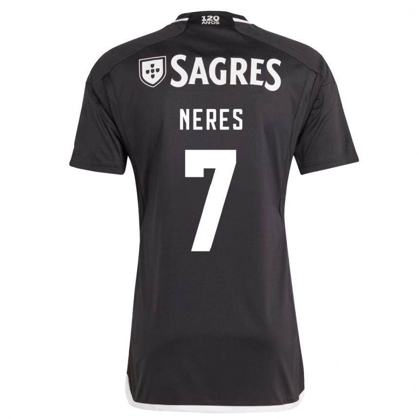 Men Football David Neres #7 Black Away Jersey 2023/24 T-Shirt