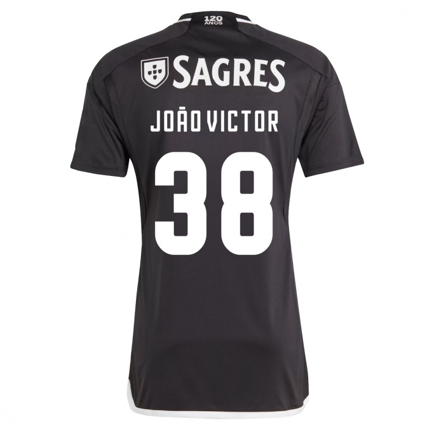 Men Football João Victor #38 Black Away Jersey 2023/24 T-Shirt