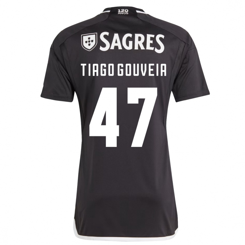 Men Football Tiago Gouveia #47 Black Away Jersey 2023/24 T-Shirt