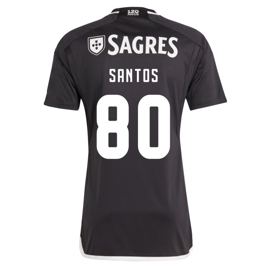 Men Football Pedro Santos #80 Black Away Jersey 2023/24 T-Shirt