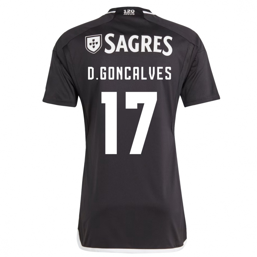 Men Football Diogo Goncalves #17 Black Away Jersey 2023/24 T-Shirt