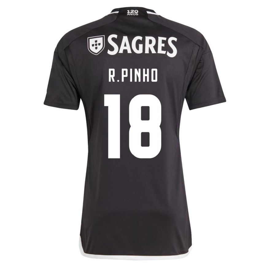 Men Football Rodrigo Pinho #18 Black Away Jersey 2023/24 T-Shirt