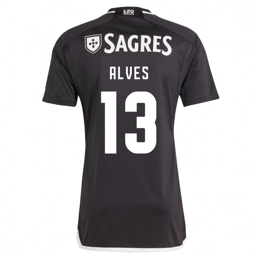 Men Football Lucia Alves #13 Black Away Jersey 2023/24 T-Shirt