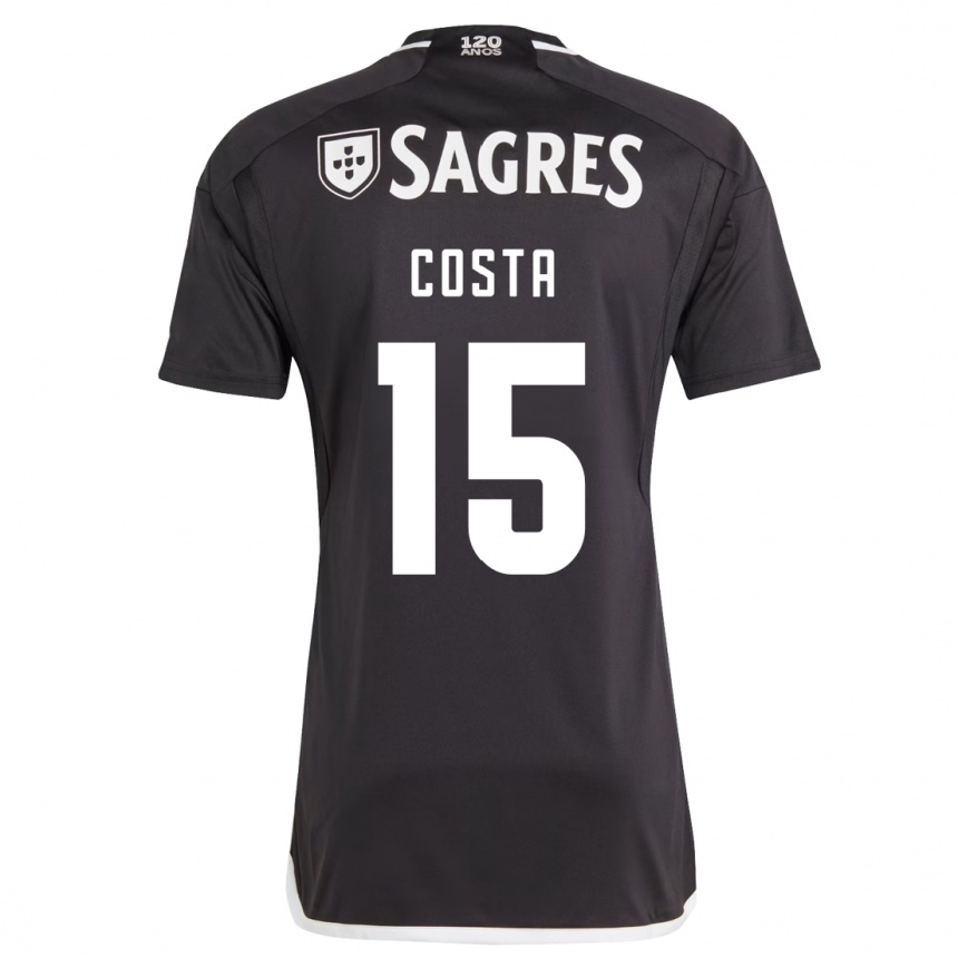 Men Football Carole Costa #15 Black Away Jersey 2023/24 T-Shirt