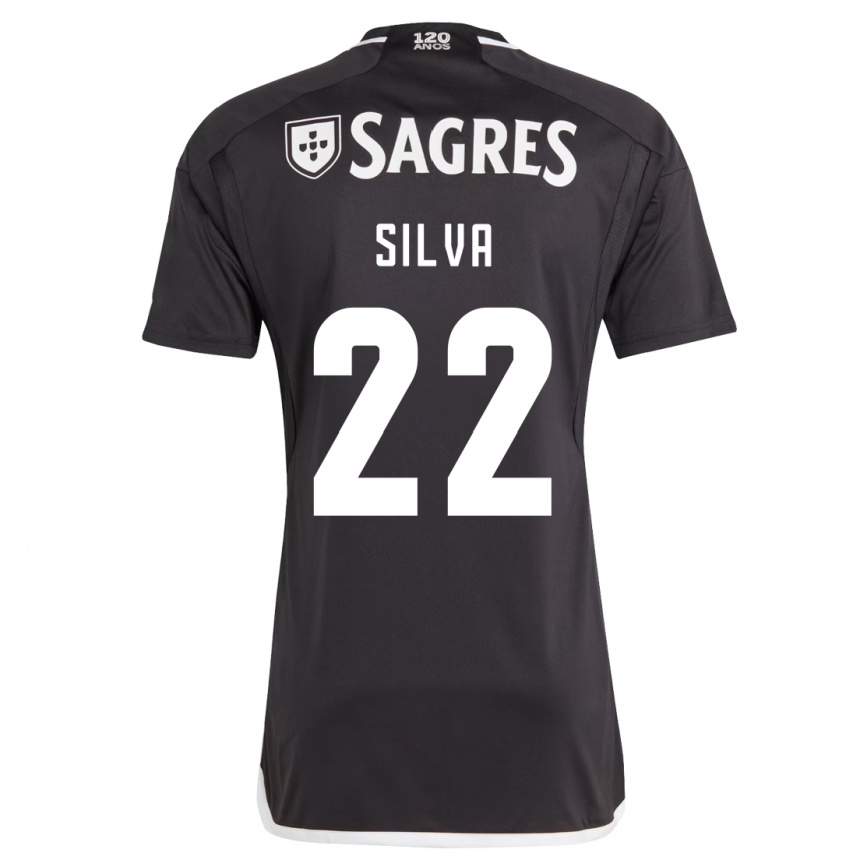 Men Football Amelia Silva #22 Black Away Jersey 2023/24 T-Shirt