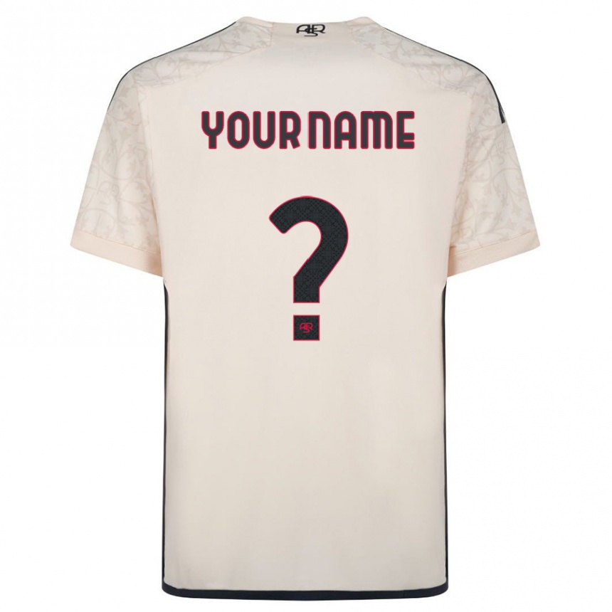 Men Football Your Name #0 Off-White Away Jersey 2023/24 T-Shirt