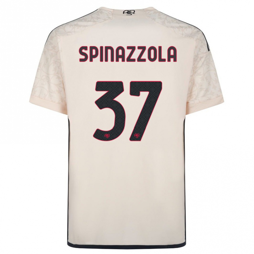 Men Football Leonardo Spinazzola #37 Off-White Away Jersey 2023/24 T-Shirt