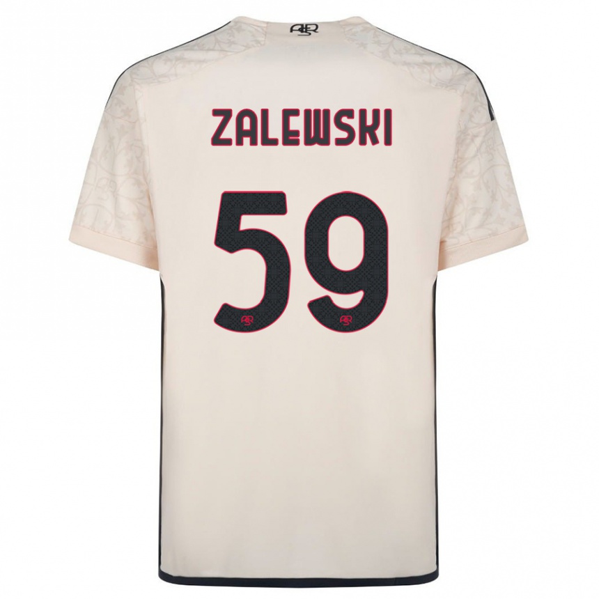 Men Football Nicola Zalewski #59 Off-White Away Jersey 2023/24 T-Shirt