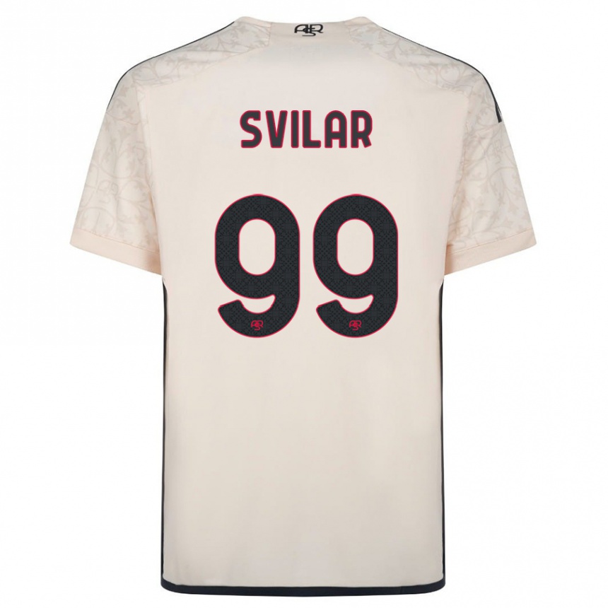 Men Football Mile Svilar #99 Off-White Away Jersey 2023/24 T-Shirt